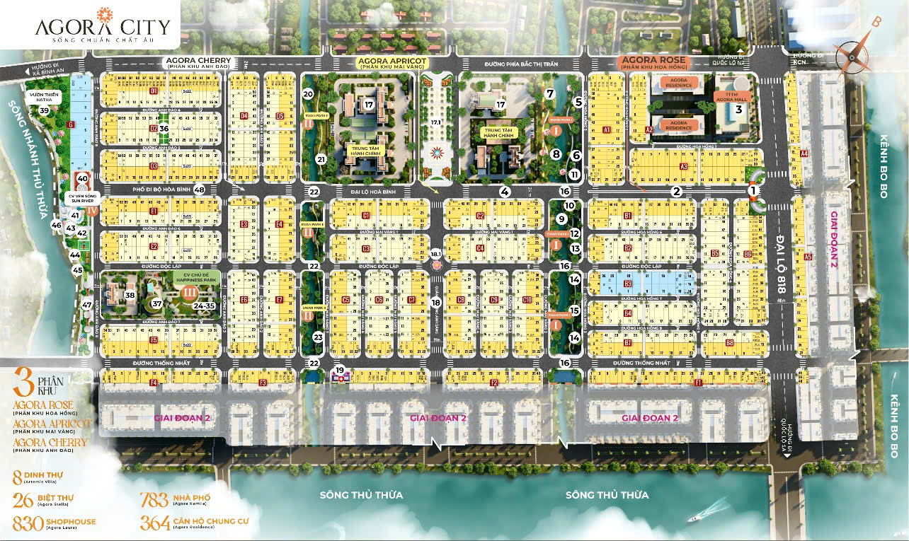 mặt bằng dự án agora city