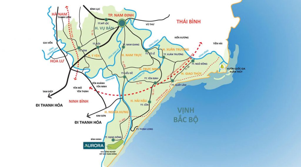vị trí khu công nghiệp rạng đông - aurora ip