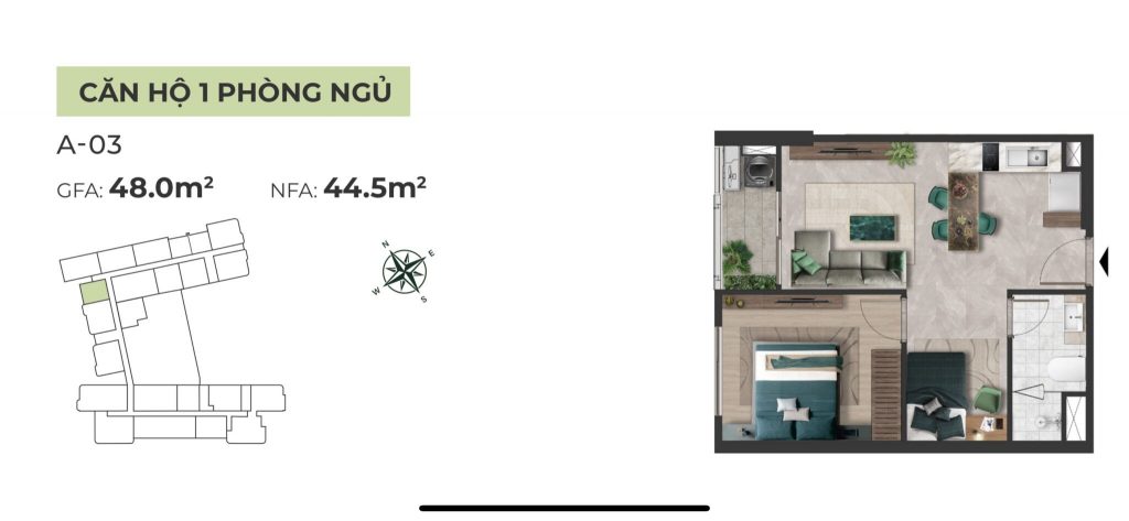 mặt bằng emerald garden view