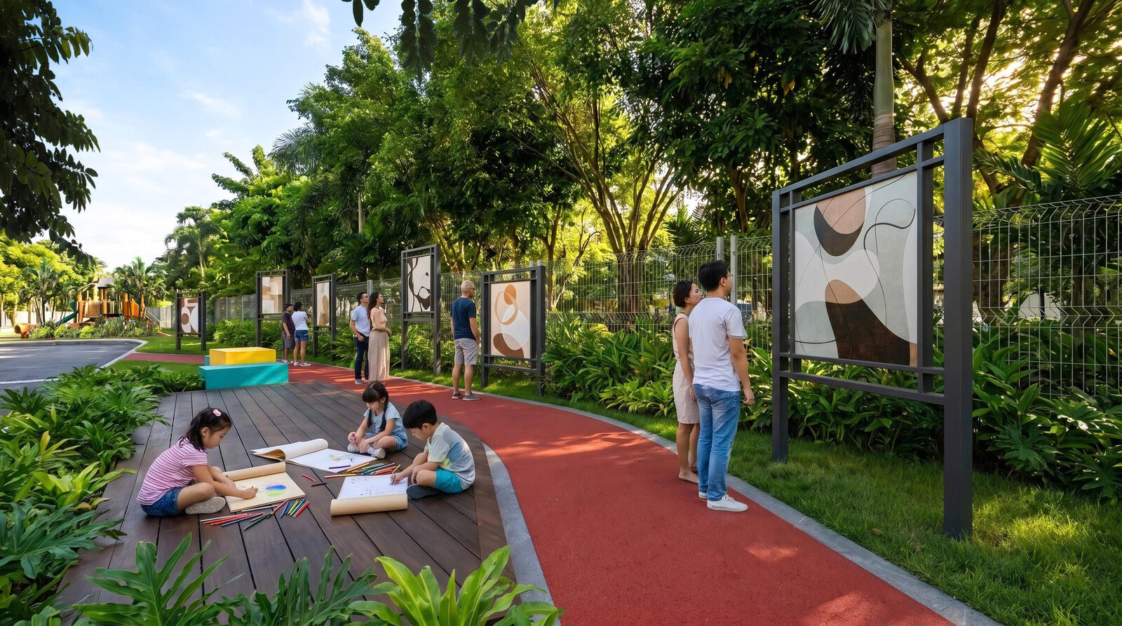 Đường dạo nghệ thuật ORI LOOP trưng bày tác phẩm cư dân tại dự án The Ori Space