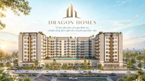 Phối cảnh tổng thể dự án Dragon Homes Đức Hòa mặt tiền ĐT823D